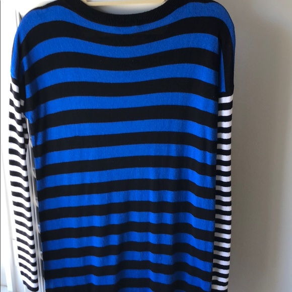♻️👗 Zipper Mix Striped Sweater Dress EXPRESS Blue - Picture 12 of 12